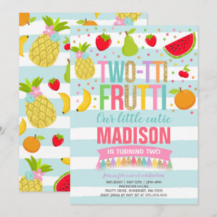 Invitation du Parti Frutti à deux tti 2e fête d'an