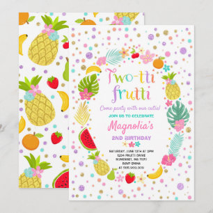 Invitation du Parti Frutti à deux tti 2e fête d'an