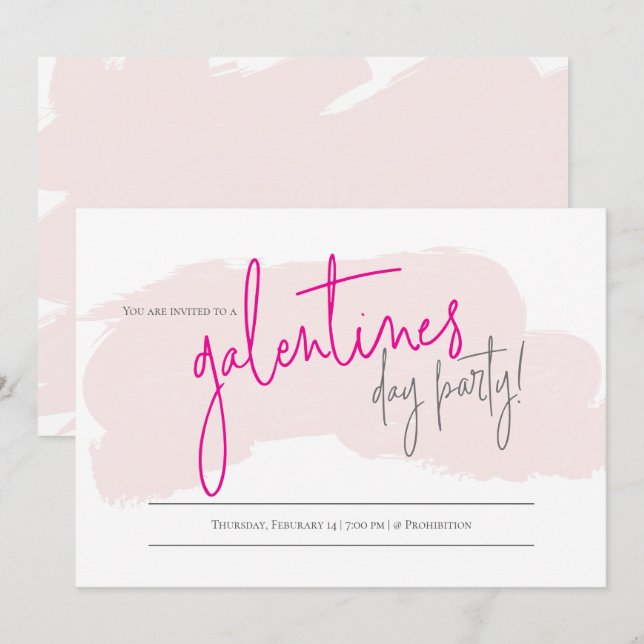 Invitation du parti Galentines | Saint Valentin (Devant / Derrière)