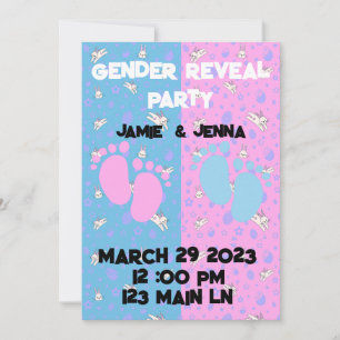 INVITATION DU PARTI GENDER REVEAL AVEC BUNNYS