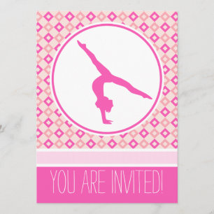 Invitation du parti gymnastique À damiers diamants