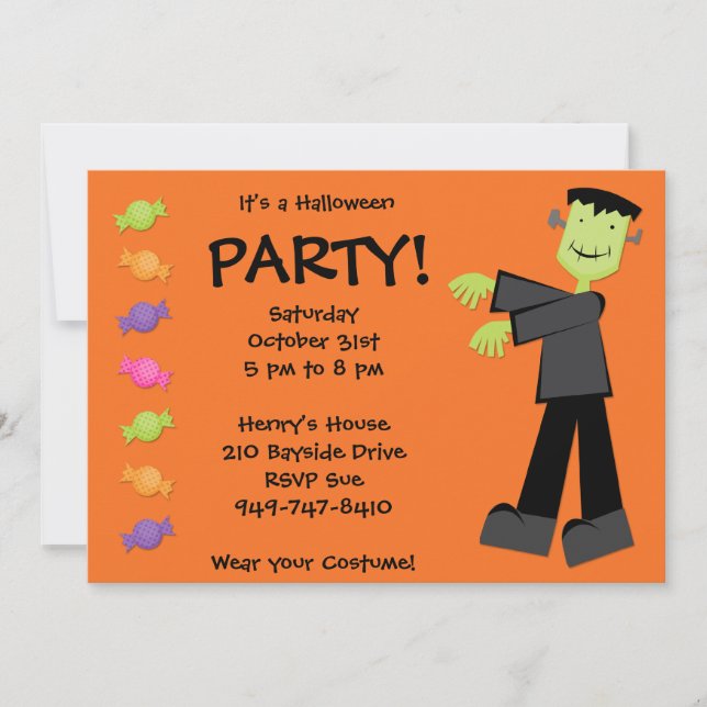 Invitation du parti Halloween (Devant)
