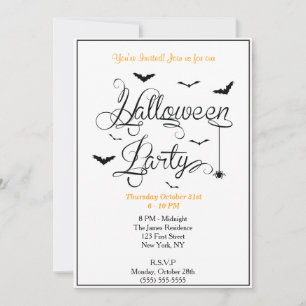 Invitation du parti Halloween
