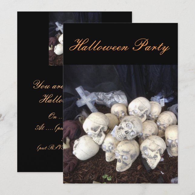 Invitation du parti Halloween (Devant / Derrière)