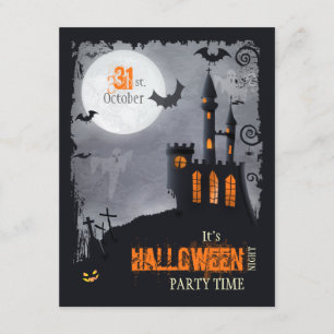 Invitation du parti Halloween (avant et arrière)