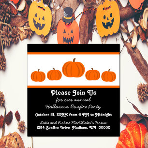 Invitation du parti Halloween de ligne citrouille
