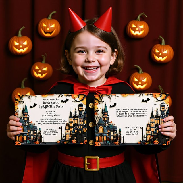Invitation du parti HALLOWEEN en brique (Brick-tastic HALLOWEEN Party Invitation)