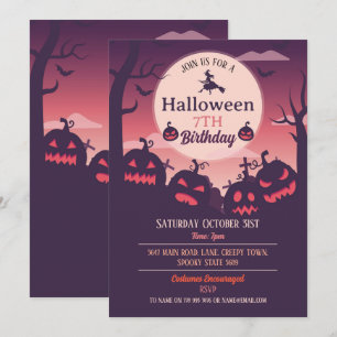 Invitation du parti Halloween Ghosts Citrouille Wi