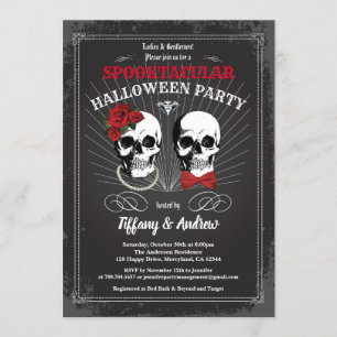 Invitation du parti halloween gothique. Noir rouge