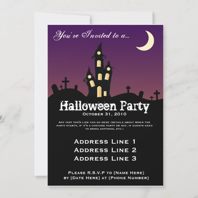 Invitation du parti Halloween House (Devant)