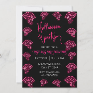 Invitation du parti Halloween Neon Vampire