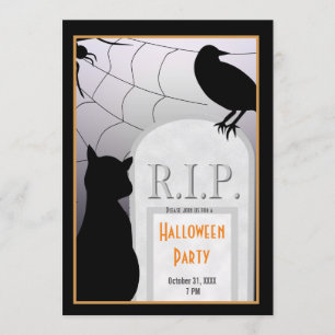 Invitation du parti Halloween RIP Tombstone