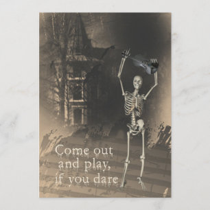 Invitation du parti Halloween, squelette avec viol
