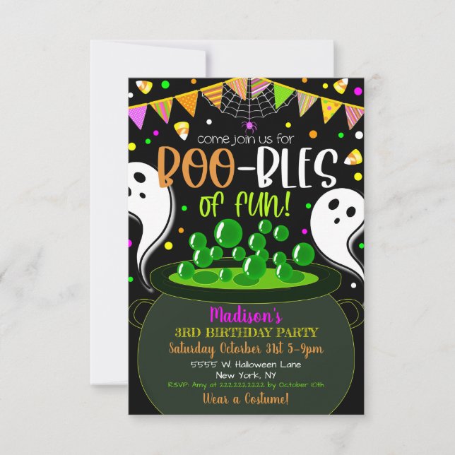 Invitation du parti Hallowen pour enfants (Devant)