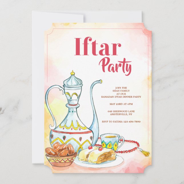 Invitation Du Parti Iftar (Devant)