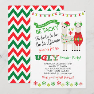 Invitation du parti Llama Ugly Sweater