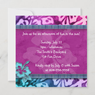 Invitation du parti Luau Hibiscus Bleu rose