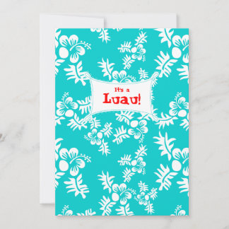 Invitation du parti Luau Hibiscus Fleur Bleu Blanc