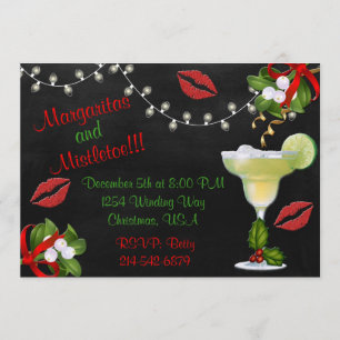 Invitation du parti Margaritas et Mistletoe Lights