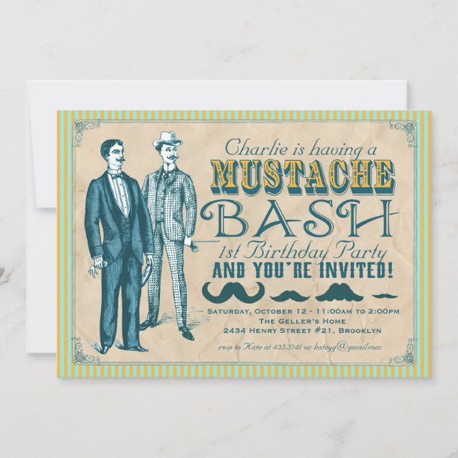 Invitation du parti Mustache Bash (Devant)