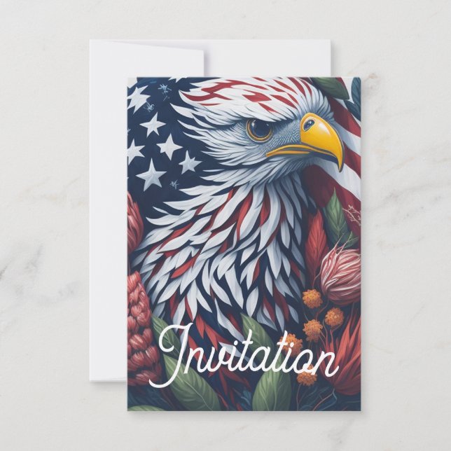 Invitation du parti Patriotic Bald Eagle 4 juillet (Devant)