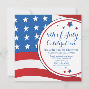 Invitation du parti Patriotic Flag 4 juillet