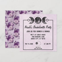 Invitation du parti Purple Bachelorette Goth Wicca
