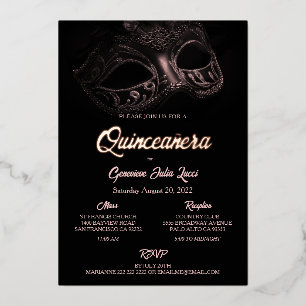 Invitation du parti Quinceanera à la masquerade Ba