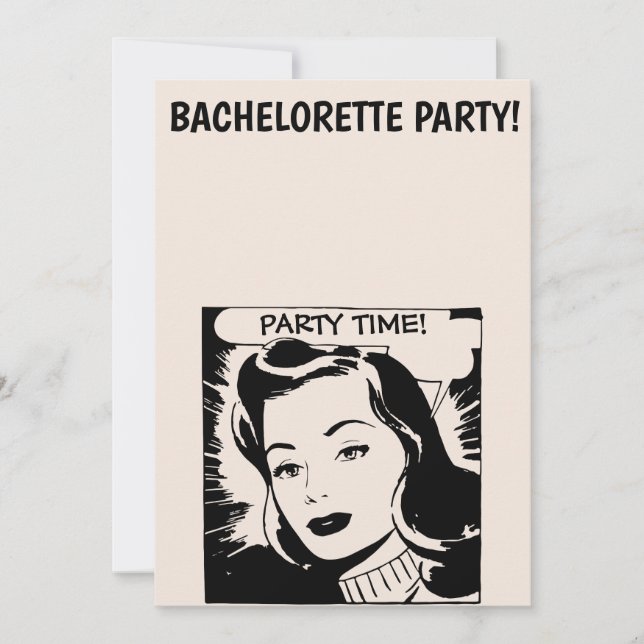 INVITATION DU PARTI RETRO WOMAN BACHELORETTE (Devant)