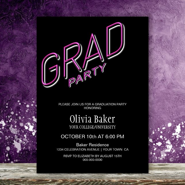 Invitation du parti rose noir (Créateur téléchargé)