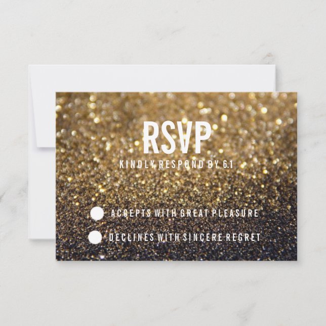 Invitation du parti RSVP | Gold Lit Nite Fab (Devant)