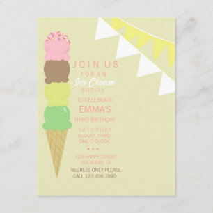 Invitation du parti social Glace Cream