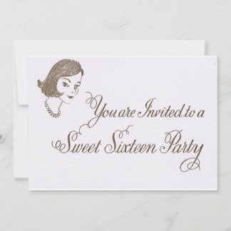 Invitation du parti Sweet sixteen rétro