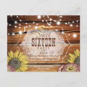 Invitation du parti Sweet sixteen rustique