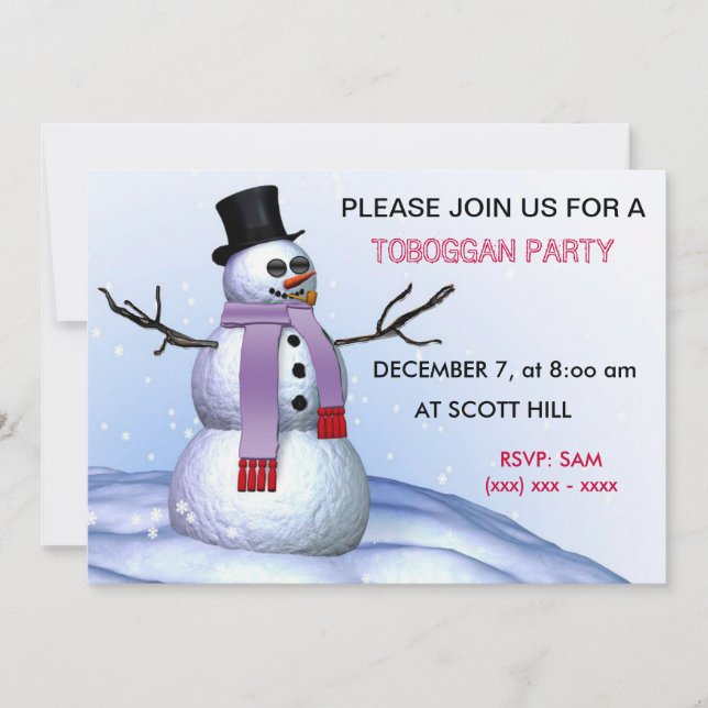 Invitation du parti Toboggan (Devant)