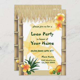 Invitation du parti tropical Hawaiian Luau Tiki Hu