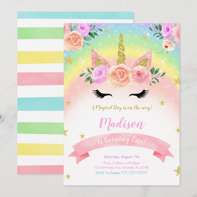 Invitation du Parti Unicorn (Devant / Derrière)