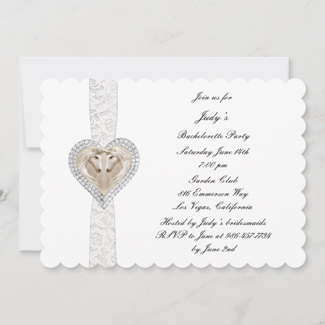 Invitation Du Parti Unicorn Et Dentelle Bacheloret (Devant)