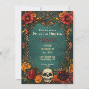 💀 Invitation du parti 🎉 Vintage Día de Muertos