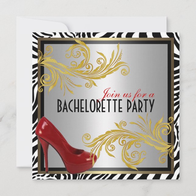 Invitation du parti Zebra and Hot Red Heels (Devant)