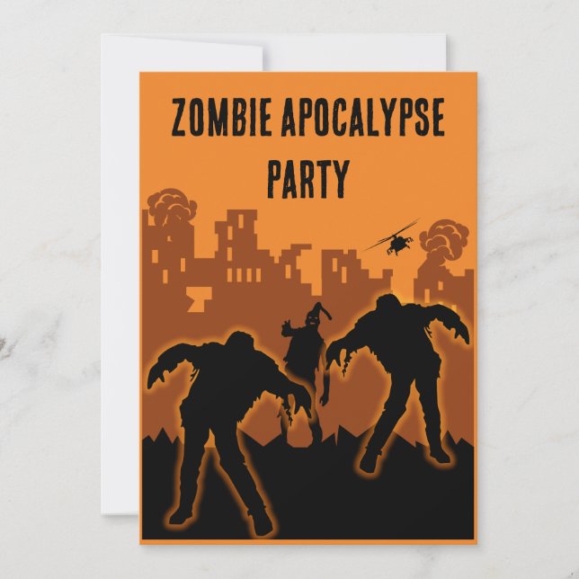 Invitation du parti Zombie Apocalypse (Devant)