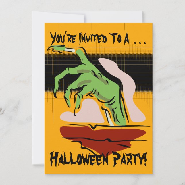 Invitation du parti Zombie Halloween (Devant)