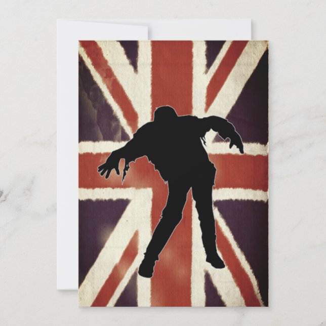 Invitation du parti Zombie Union Jack Vintage Grun (Devant)