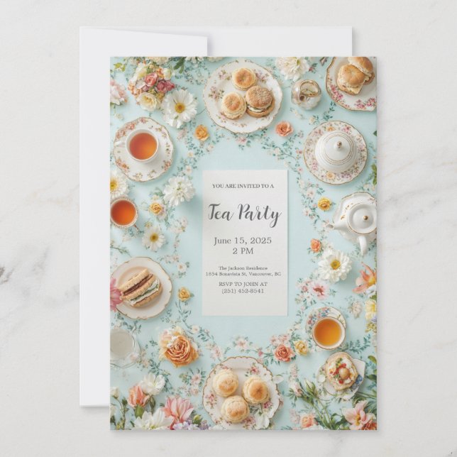 Invitation du Pastel Garden Tea Party (Devant)