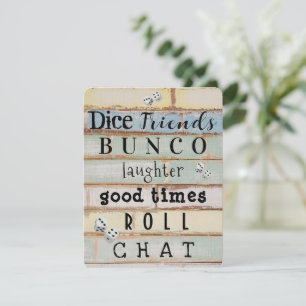Invitation du Pastel Wood Bunco Party