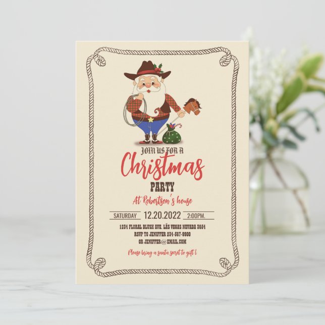 Invitation du Père Noël Cowboy (Debout devant)