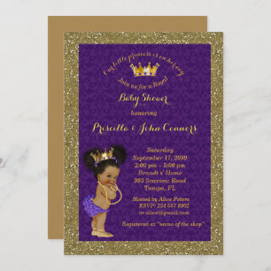 Invitation du petit Baby shower Afro Princess, vio