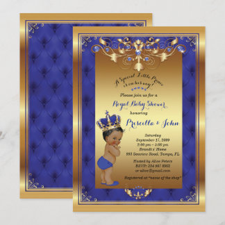 Invitation du petit Baby shower Prince, Royal Blue