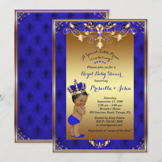 Invitation du petit Baby shower Prince, Royal Blue