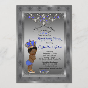 Invitation du Petit Prince Baby shower, ARGENT roy